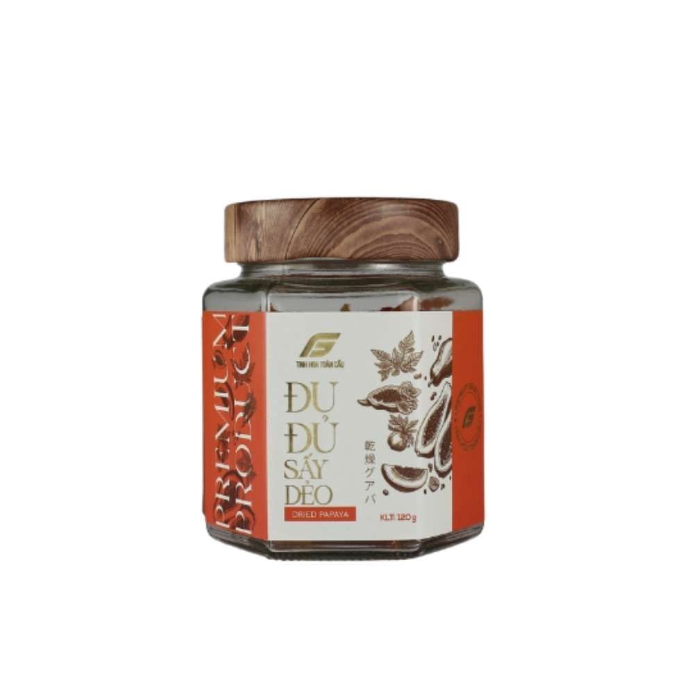 Đu đủ sấy dẻo Tinh Hoa Toàn Cầu hũ thuỷ tinh 120g