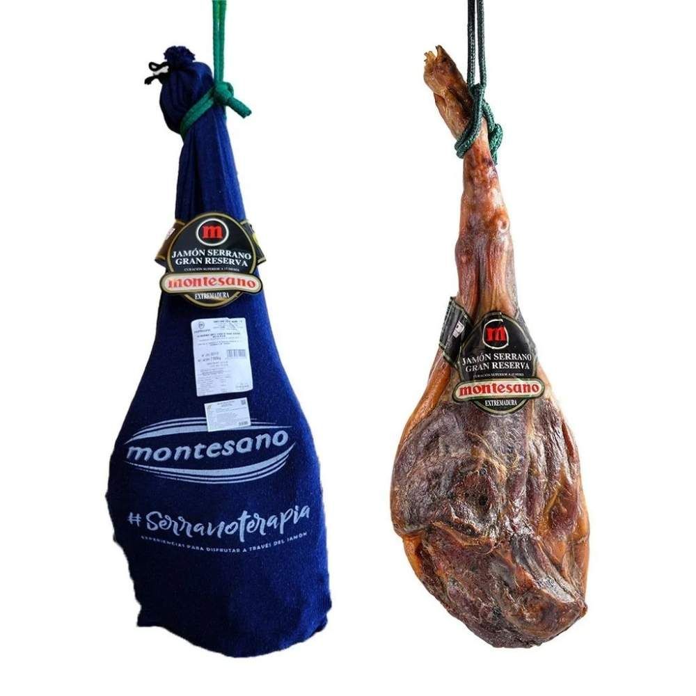 Đùi heo trắng muối Serrano Montesano có xương 18 tháng KG đùi sau