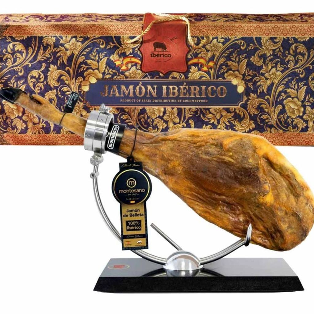 Hộp quà đùi sau Iberico Bellota có xương thuần chủng 48 tháng