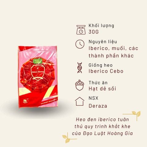 Đùi sau Iberico Cebo 24 tháng cắt lát túi 30g