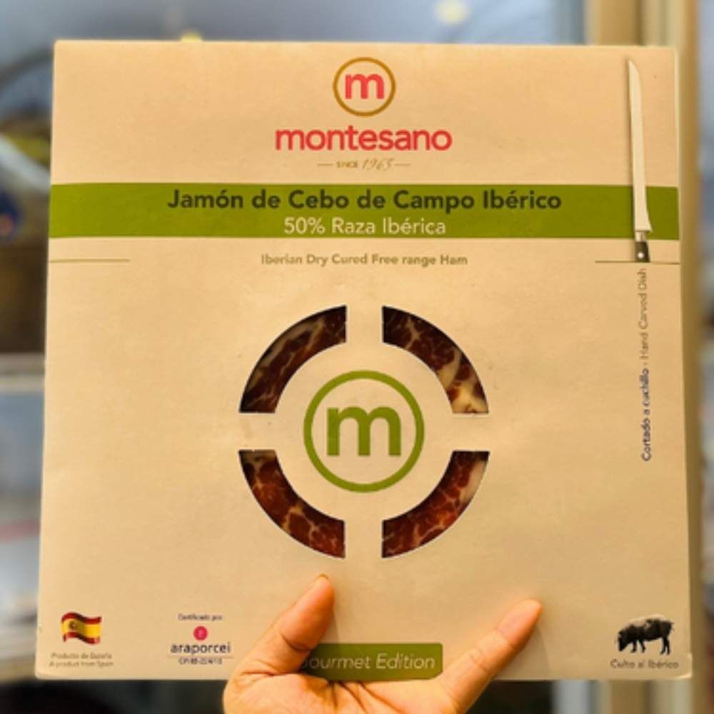 Đùi sau Iberico Cebo de Campo muối 24 - 36 tháng cắt lát túi 100g