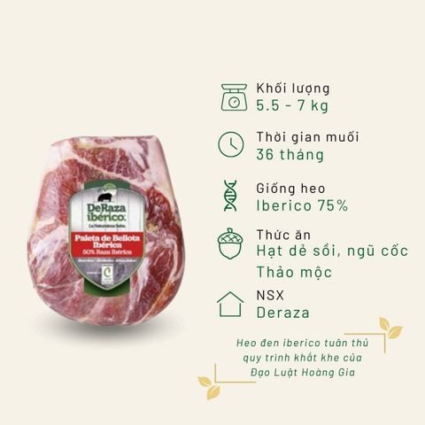 Đùi trước Iberico Bellota Deraza không xương 36 tháng KG