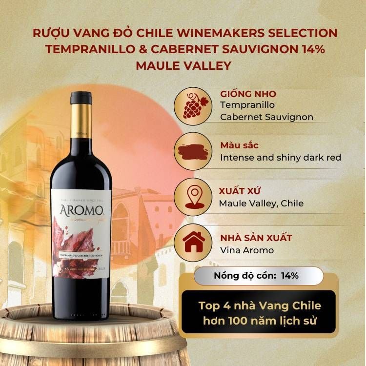 Rượu vang đỏ Chile Winemakers Selection Tempranillo & Cabernet Sauvignon 14% Maule Valley 2020