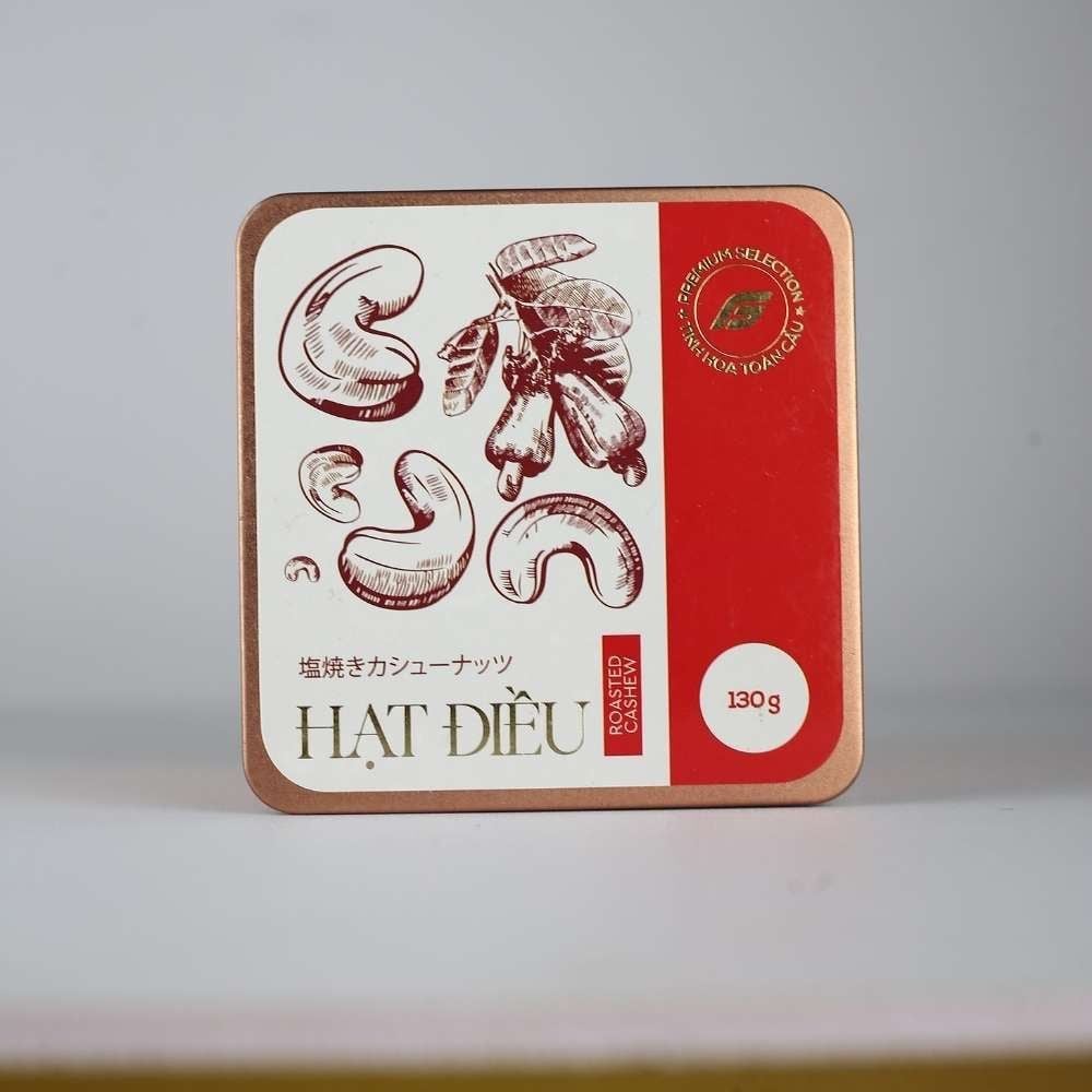 Hạt điều Tinh Hoa Toàn Cầu hộp thiếc 130g