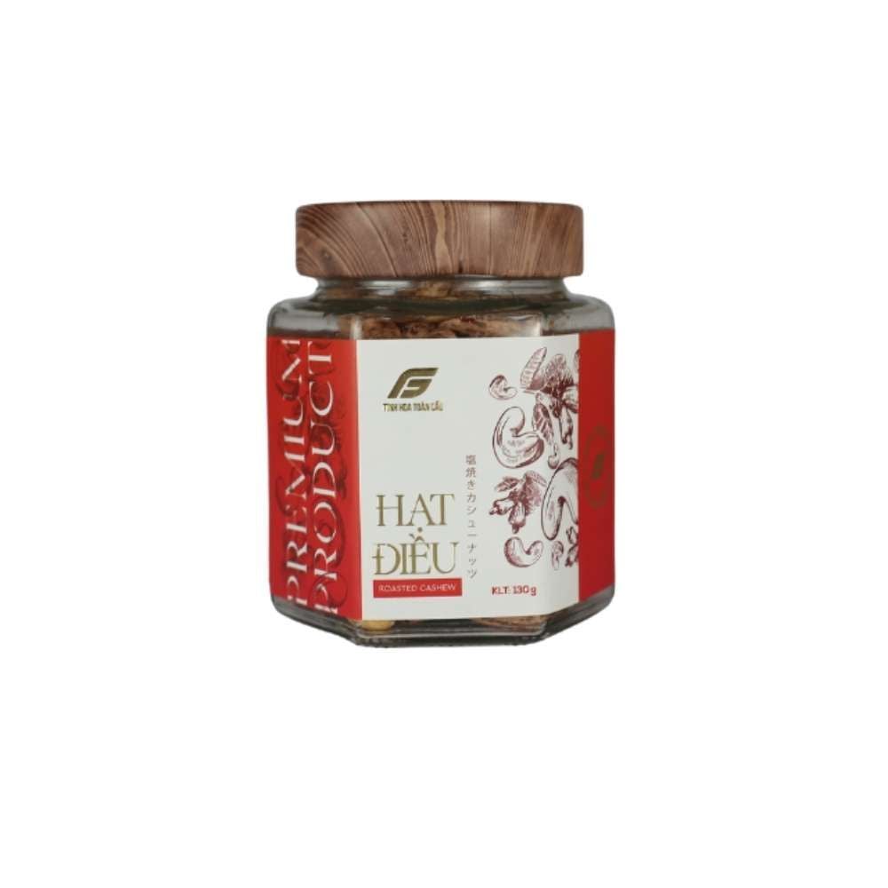 Hạt điều Tinh Hoa Toàn Cầu hũ thuỷ tinh 130g