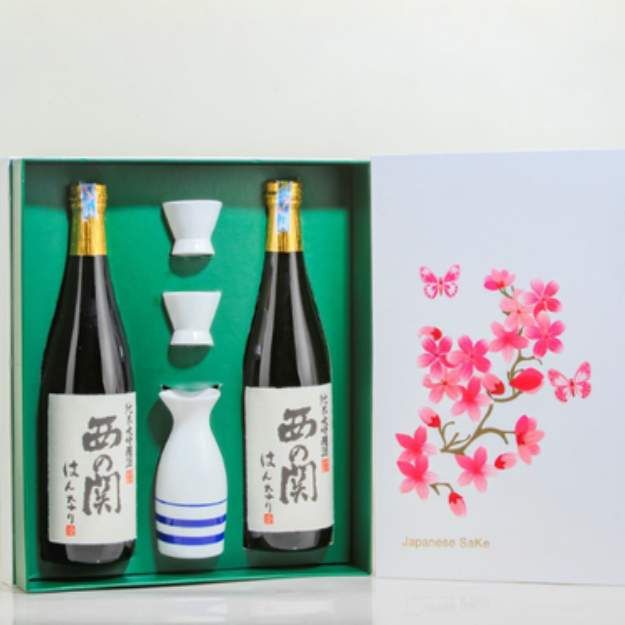 Hộp quà đôi Anh Đào Sake Nishino Seki Hannary 720ml 16%