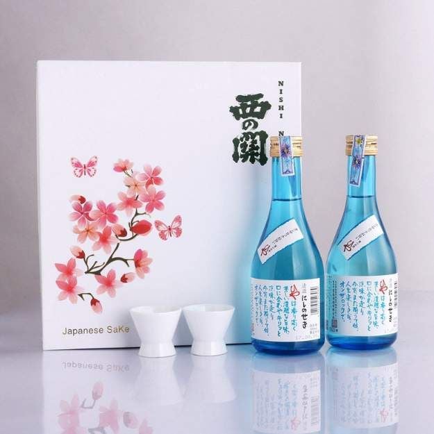 Hộp quà đôi Anh Đào Rượu Sake Nishino Seki Hiya 300ml
