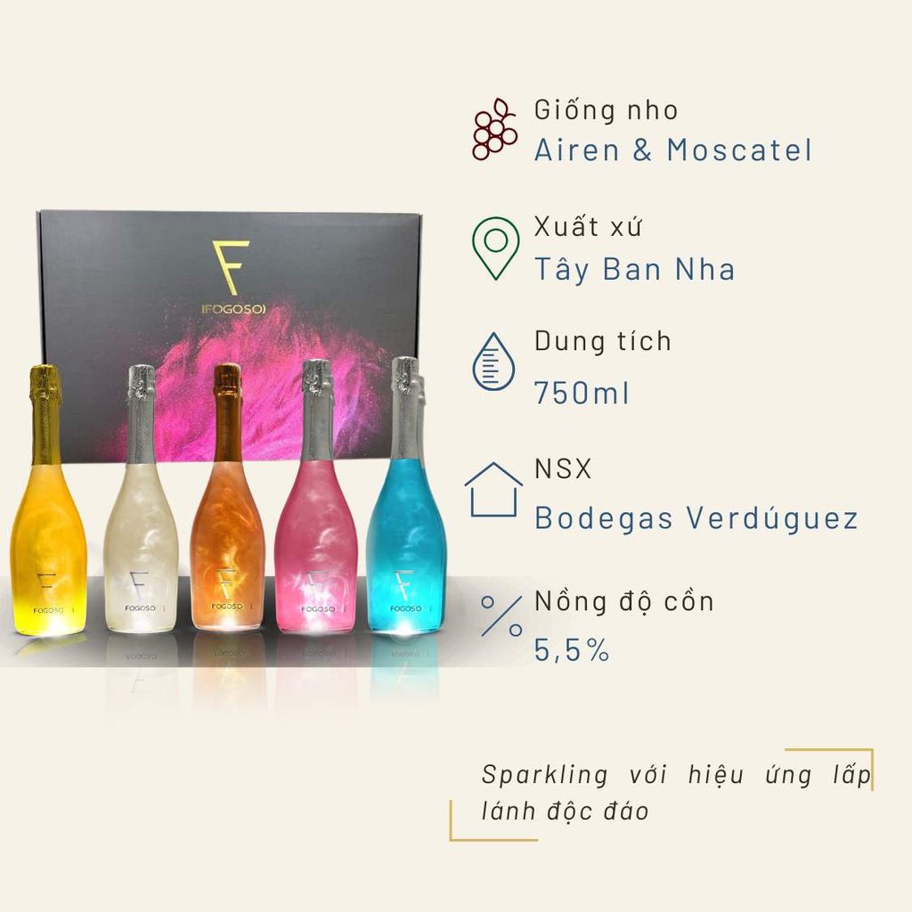 Hộp quà ngũ sắc Cocktail Fogoso Bodegas Verduge