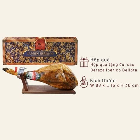Hộp quà đùi sau Iberico Bellota có xương 36 tháng
