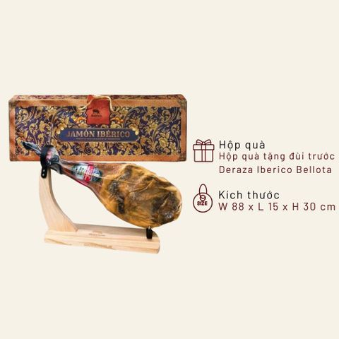 Hộp quà đùi trước Iberico Bellota có xương 36 tháng