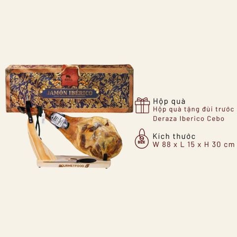 Hộp quà đùi trước Iberico Cebo có xương 24 tháng