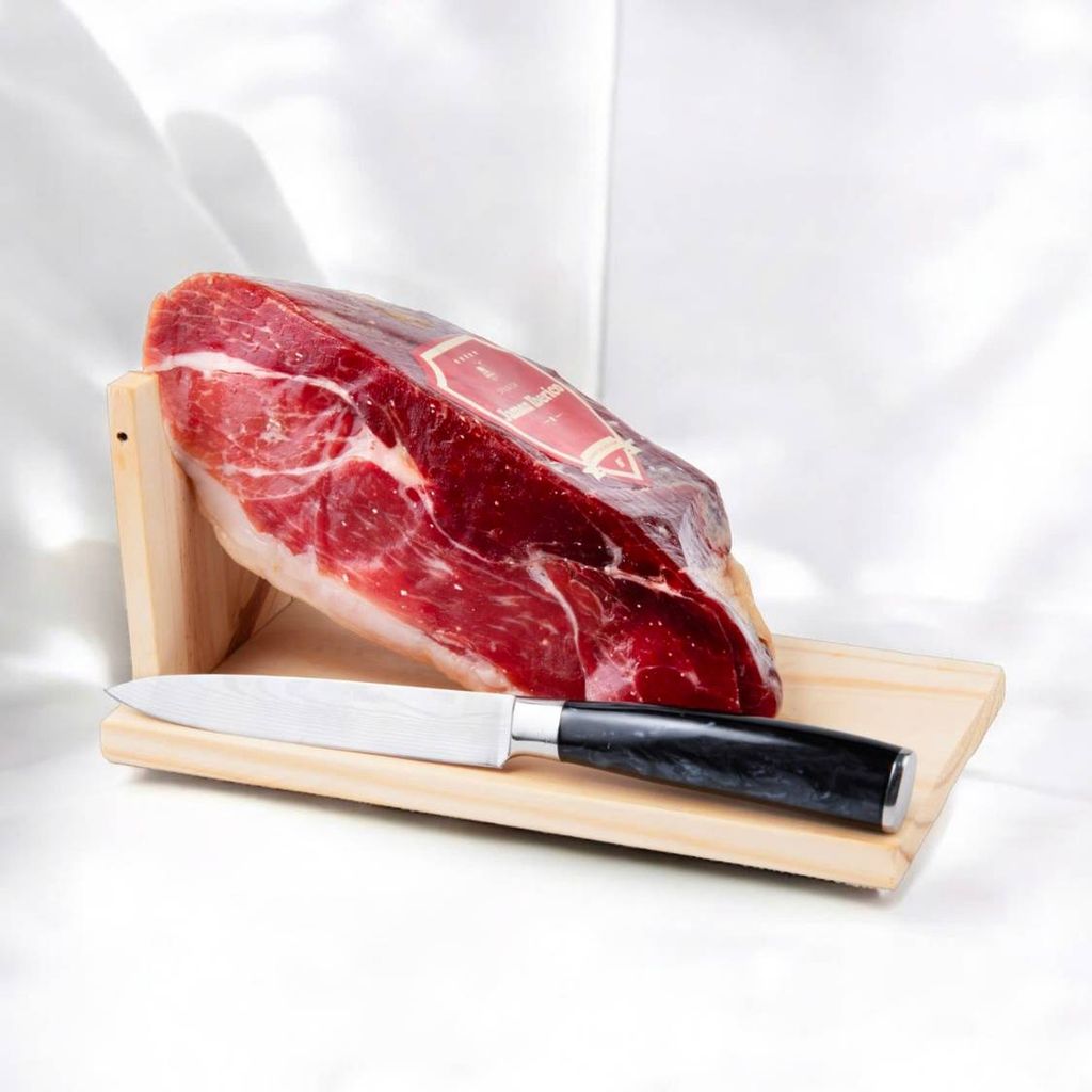 Hộp quà đùi heo muối sau Montesano mini 1KG Iberico Cebo 50% 24 tháng
