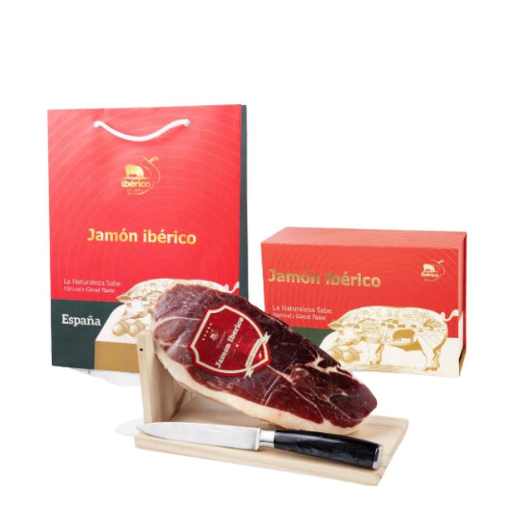 Hộp quà đùi heo muối trước Montesano mini 1KG Iberico Bellota 75% 36 tháng