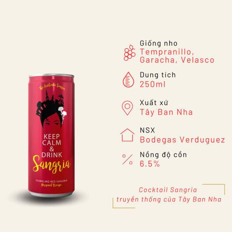 Nước trái cây lên men The Authentic Red Sangria 250ml 6.5%