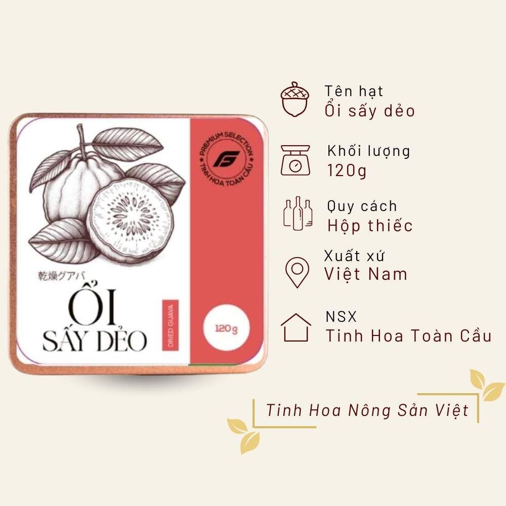 Ổi sấy dẻo Tinh Hoa Toàn Cầu hộp thiếc 120g