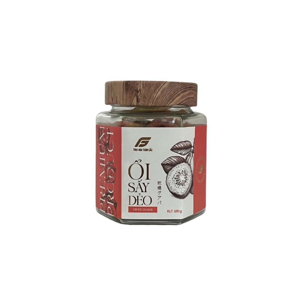 Ổi sấy dẻo Tinh Hoa Toàn Cầu hũ thuỷ tinh 120g