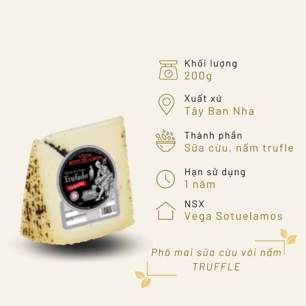 Phô mai vị nấm Truffle Vega Sotuelamos 200g