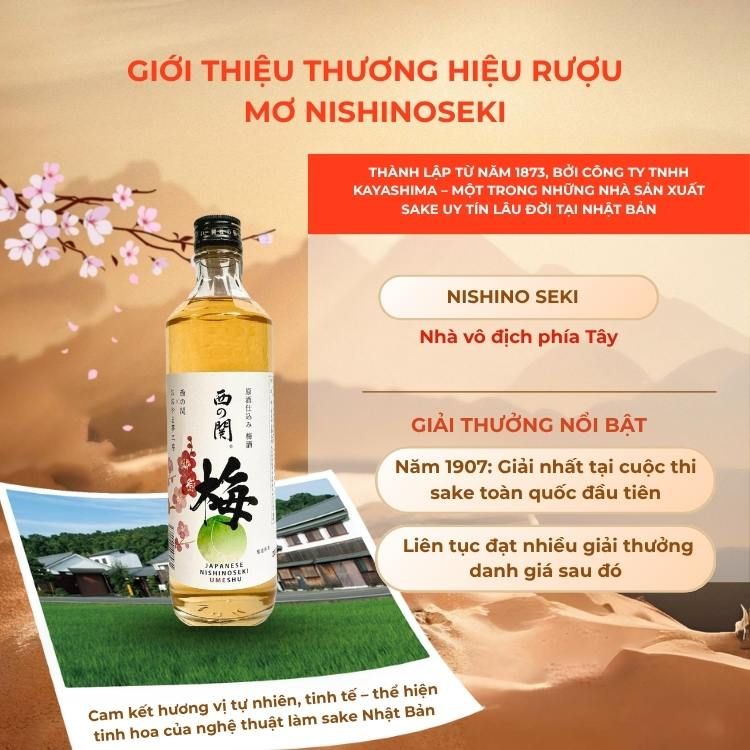 Rượu mơ Nishino Seki Umeshu 500ml 15%
