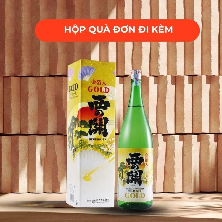 Rượu Sake Nishinoseki Gold Leaf 60 Honjozo 1800ml 15%
