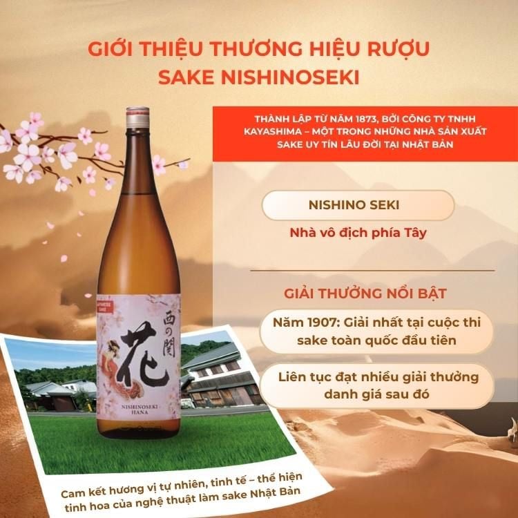 Rượu Sake Nishinoseki Hana 70 Futsushu 1800ml 15%