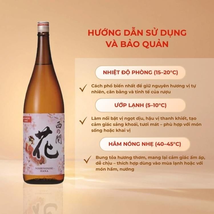 Rượu Sake Nishinoseki Hana 70 Futsushu 1800ml 15%