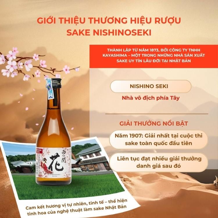 Rượu Sake Nishinoseki Hana 70 Futsushu 300ml 15%
