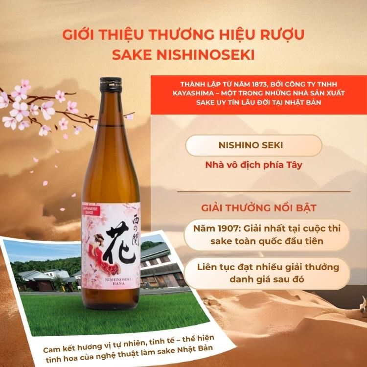 Rượu Sake Nishinoseki Hana 70 Futsushu 720ml 15%