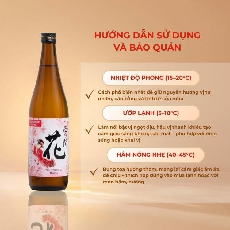 Rượu Sake Nishinoseki Hana 70 Futsushu 720ml 15%