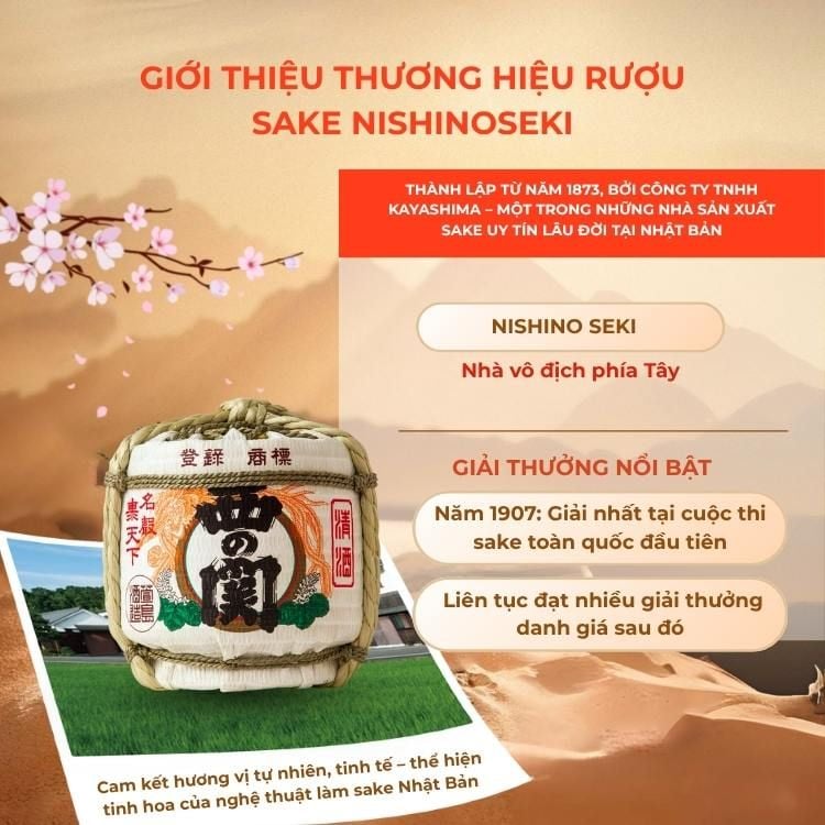 Rượu Sake Nishinoseki Hana Barrel 70 Futsushu 1800ml 15%
