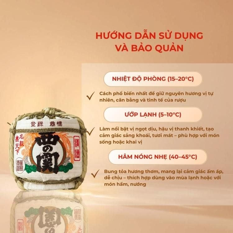 Rượu Sake Nishinoseki Hana Barrel 70 Futsushu 1800ml 15%