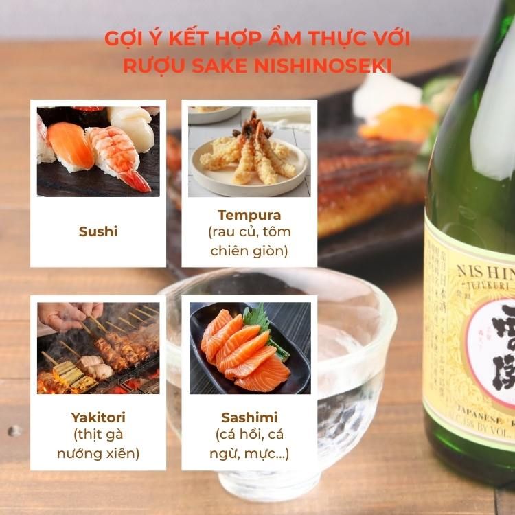 Rượu Sake Nishinoseki Junmai 60 Junmaishu 300ml 15%