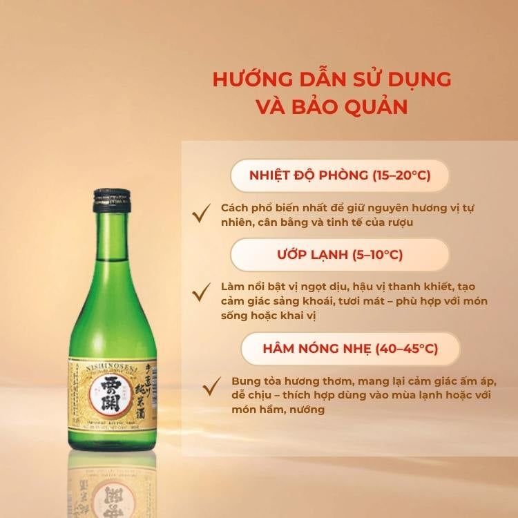 Rượu Sake Nishinoseki Junmai 60 Junmaishu 300ml 15%