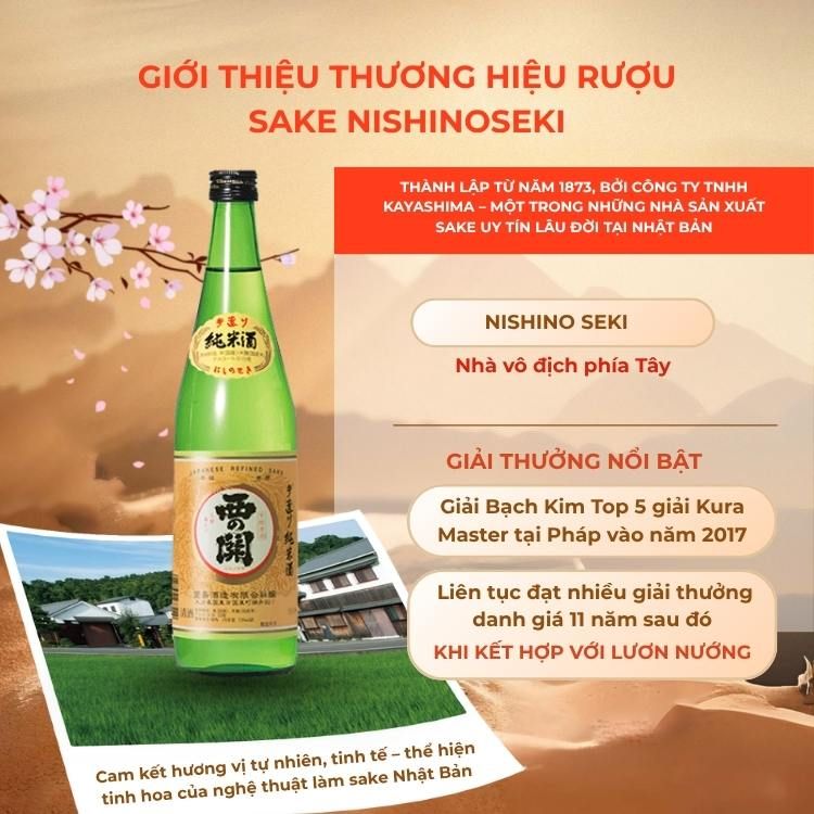 Rượu Sake Nishinoseki Junmai 60 Junmaishu 720ml 15%