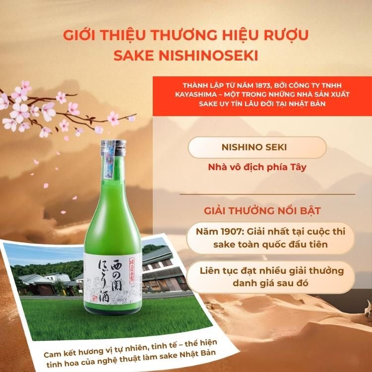 Rượu Sake Nishinoseki Nigori Zake 70 Futsushu 300ml 15%