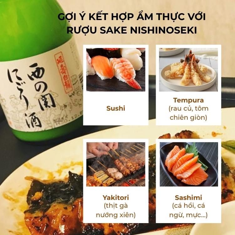 Rượu Sake Nishinoseki Nigori Zake 70 Futsushu 300ml 15%