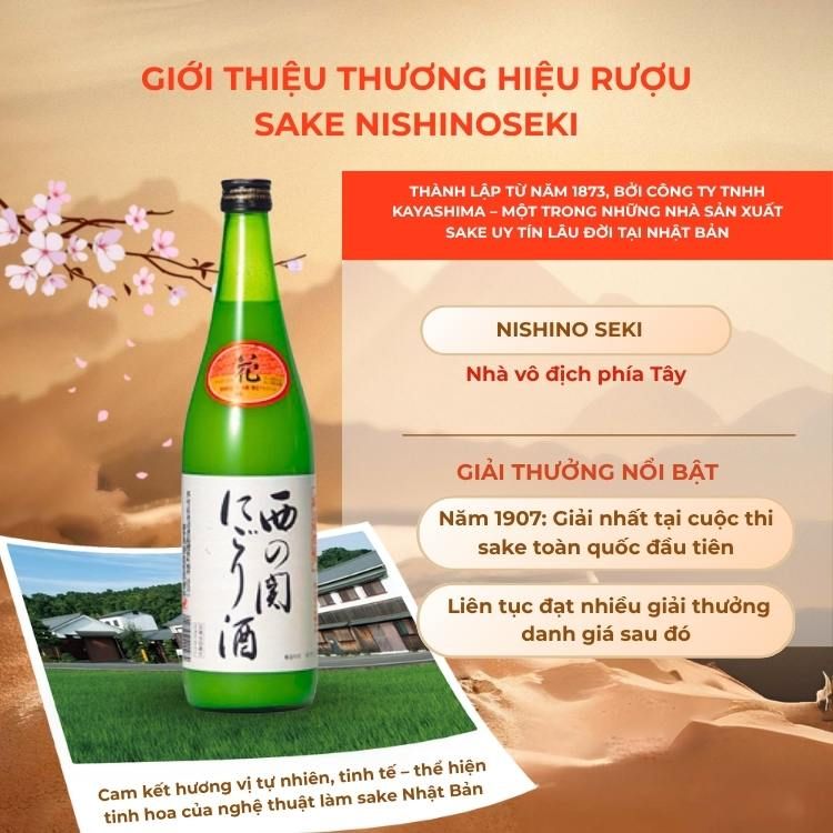 Rượu Sake Nishinoseki Nigori Zake 70 Futsushu 720ml 15%