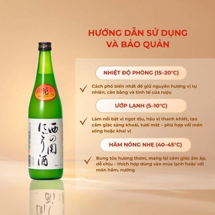 Rượu Sake Nishinoseki Nigori Zake 70 Futsushu 720ml 15%