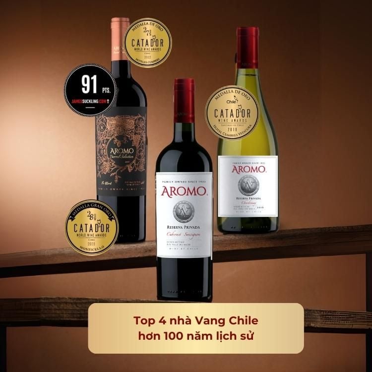 Rượu vang đỏ Chile Aromo Barrel Selection Cabernet Sauvignon, Carmenere, Petit Verdot 14.5% Maule Valley 2014