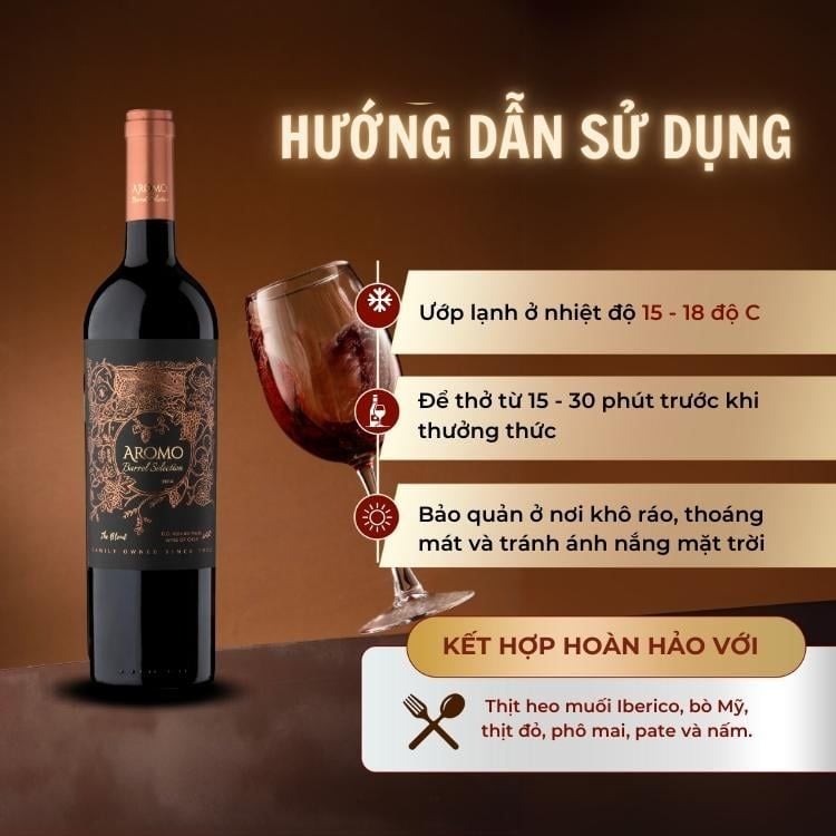 Rượu vang đỏ Chile Aromo Barrel Selection Cabernet Sauvignon, Carmenere, Petit Verdot 14.5% Maule Valley 2014