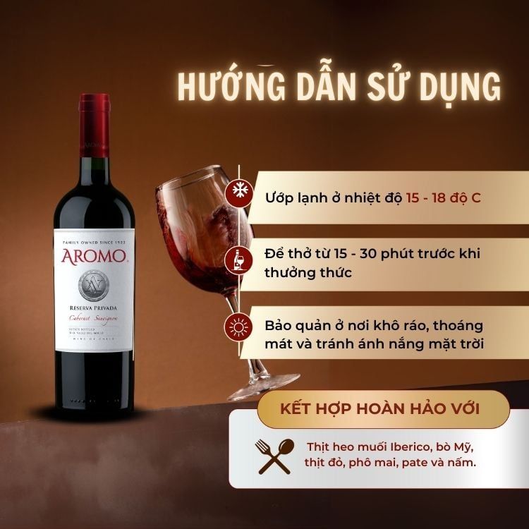 Rượu vang đỏ Chile Aromo Reserva Privada Cabernet Sauvignon 13.5% Maule Valley 2019