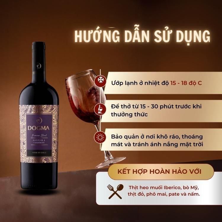 Rượu vang đỏ Dogma Gran Reserva Marselan & Carmenere 14%