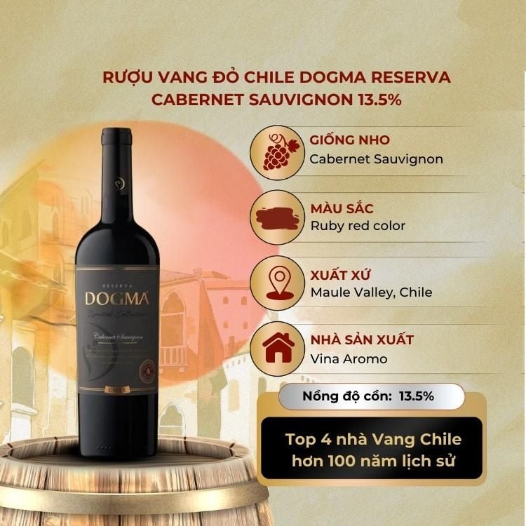 Rượu vang đỏ Dogma Reserva Cabernet Sauvignon 13.5%