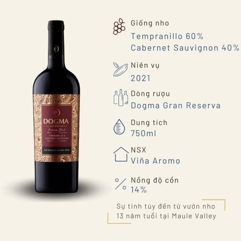 Rượu vang đỏ Dogma Gran Reserva Tempranillo & Cabernet Sauvignon 14%
