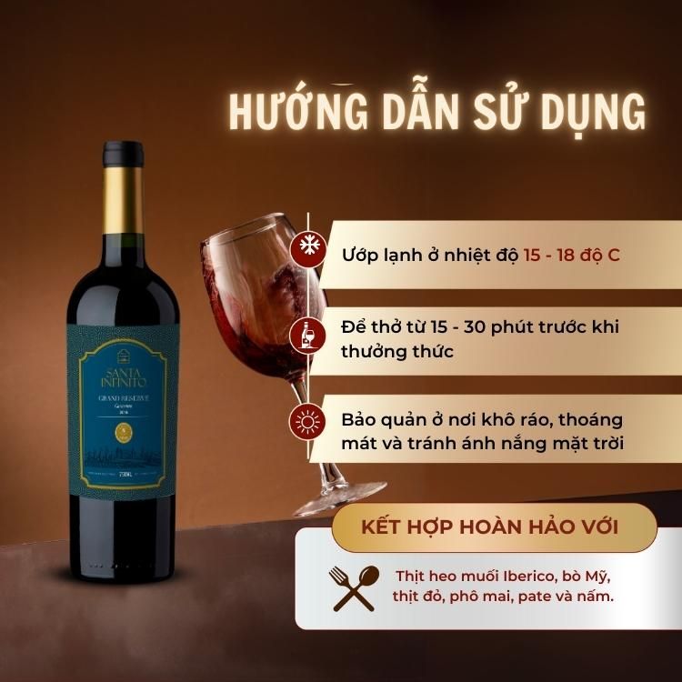 Rượu vang đỏ Chile Santa Infinito Grand Reserve Carmenere 13.5% Central Valley 2016
