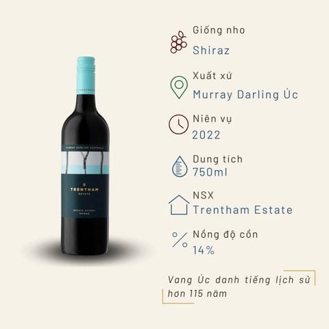 Rượu vang đỏ Úc Estate Shiraz 14% 2022