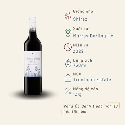 Rượu vang đỏ Úc River Retreat Shiraz 14% Murray Darling 2022