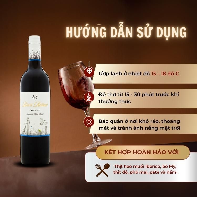 Rượu vang đỏ Úc River Retreat Shiraz 14% Murray Darling 2022