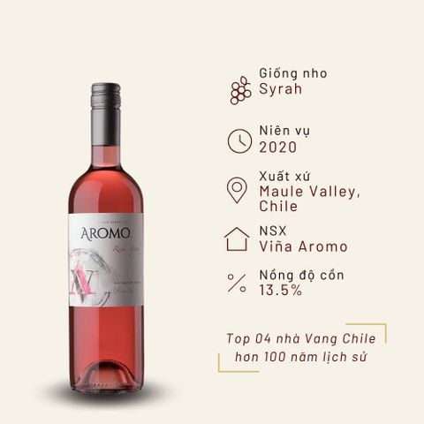 Rượu vang hồng Chile Aromo Rosé Syrah 13.5% Maule Valley 2020