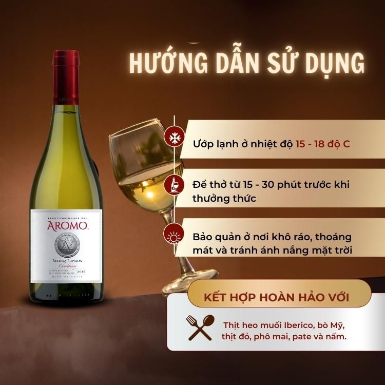 Rượu vang trắng Chile Aromo Reserva Privada Chardonnay 13.0% Maule Valley 2016