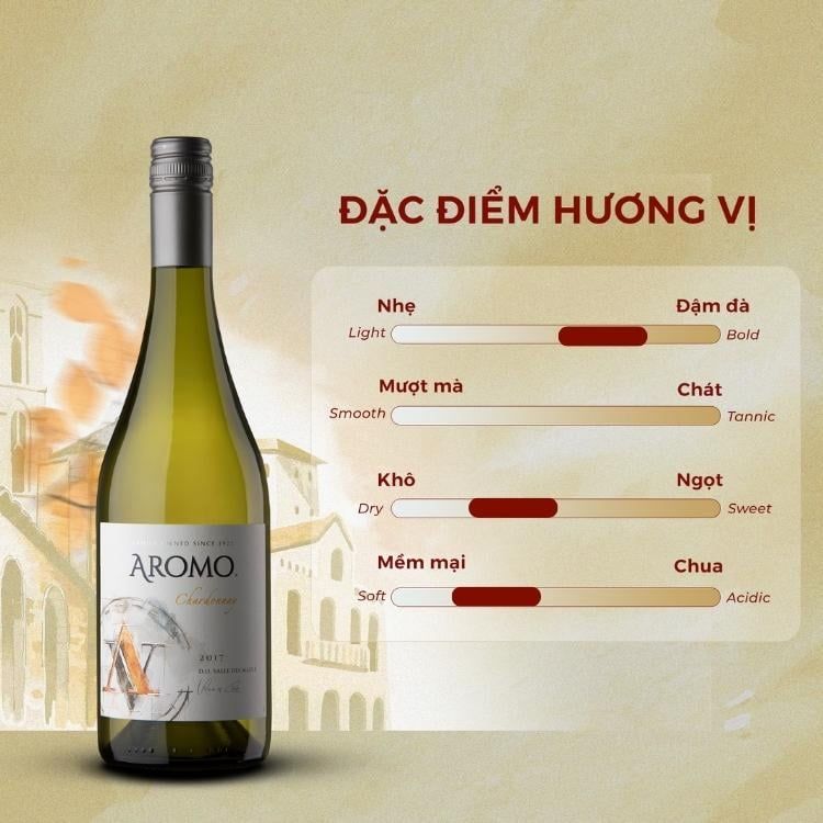 Rượu vang trắng Chile Aromo Chardonnay 13% Maule Valley 2017